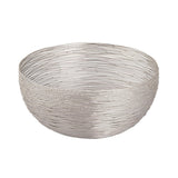 Panier de fruits Ø 30 cm H 13 cm Bol de panier à pain bol en métal argent rond ou structure en fil métallique de poupée en or