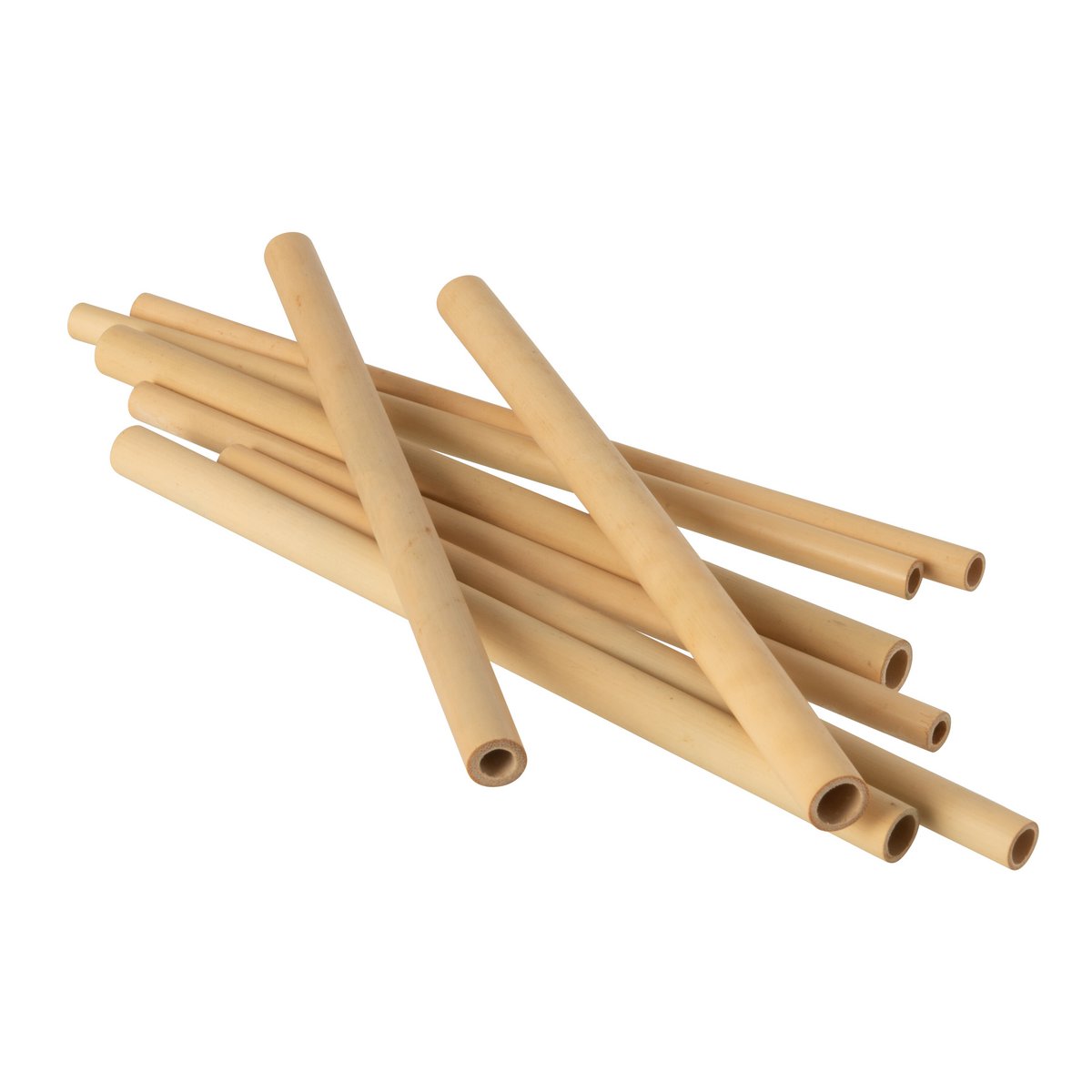 Pailles en bambou J-Line, ensemble complet avec boîte