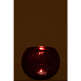 Photophore rouge J-Line avec détail craquelé, vue latérale