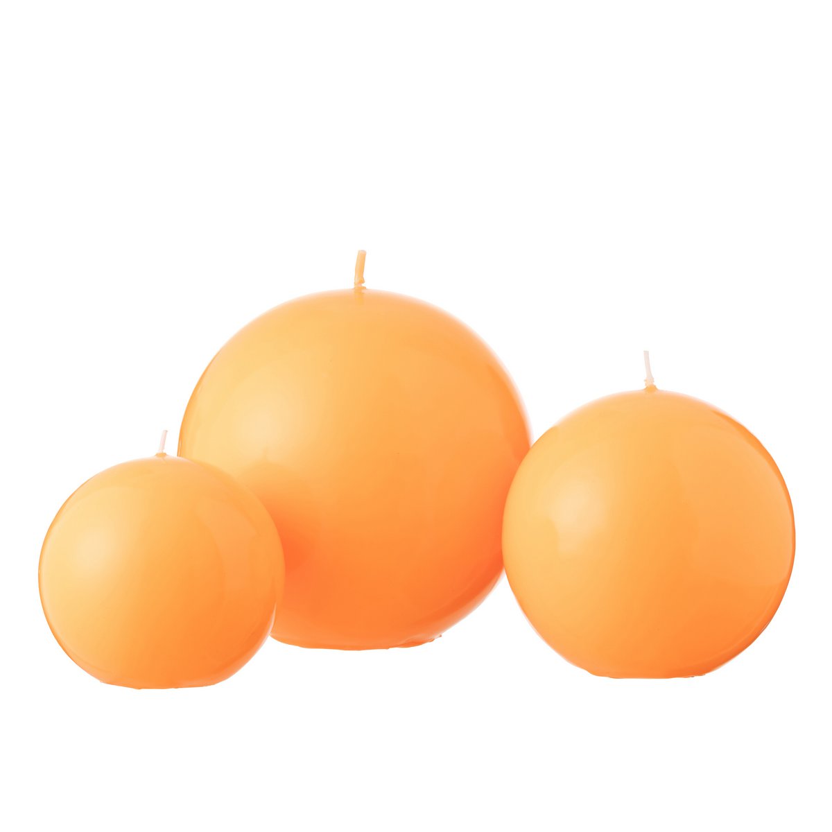 Détail de la bougie boule J-Line, couleur orange éclatante