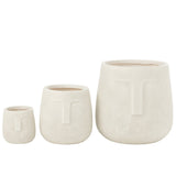 Pot de fleurs Moai J-Line en céramique blanche - vue avant