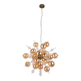 Lampe suspendue en métal et verre ambre Ø 65 cm