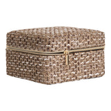 Boîte à Bijoux Marrakech - Mélange de Marrons, 100% Polyester, 11x11x6.5cm