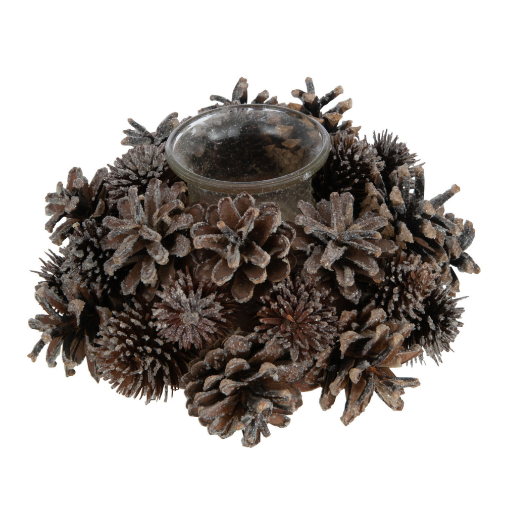 Photophore Couronne J-Line en verre marron, vue d'ensemble
