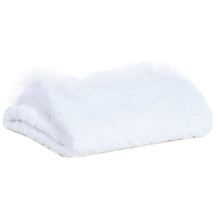 Serviette de toilette Zoé Neige - Motifs jacquard élégants en blanc