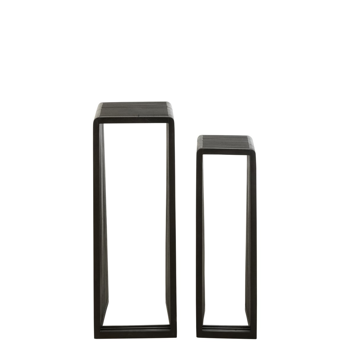 Table d'appoint J-Line Cube en bois noir - ambiance salon