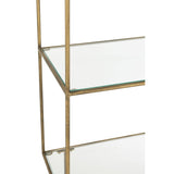 Étagère J-Line 3 niveaux - métal/verre - or