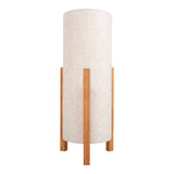 Lampe de table "Matilda" lampe de table classique avec apparence naturelle à travers le bois et l'écran de tissu, socket E27, 52 cm de haut