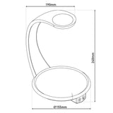 LED PLANT Tablet Light 24 cm de haut, en métal et en plastique en blanc, avec LED intégrée