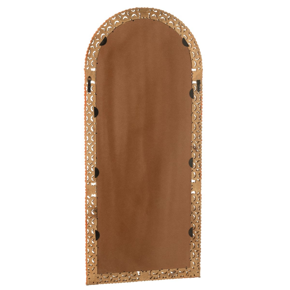 Détail du miroir sculpté en bois de mangue Mumbai