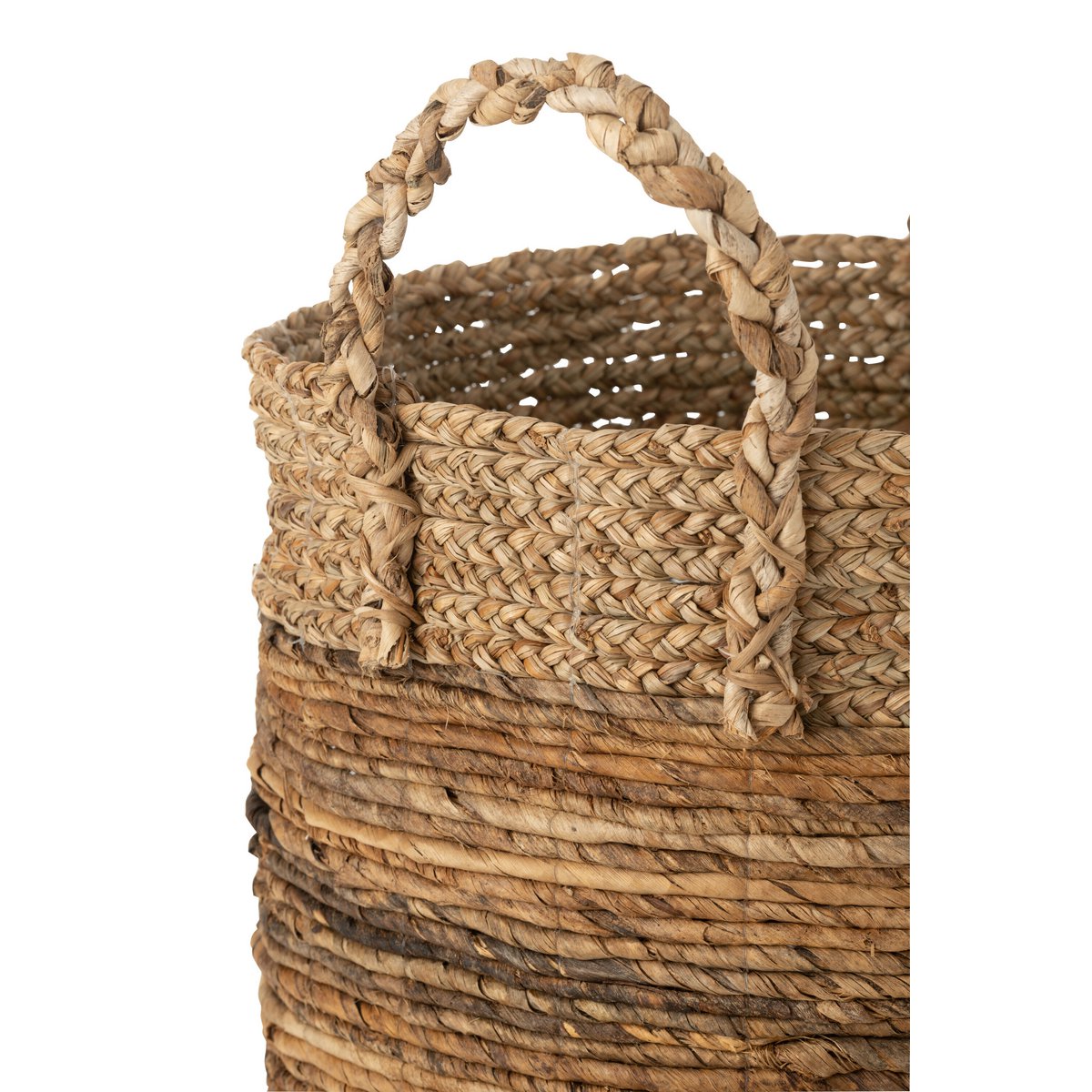 Vue latérale du panier J-Line Lucie montrant sa texture en jute