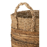 Vue latérale du panier J-Line Lucie montrant sa texture en jute
