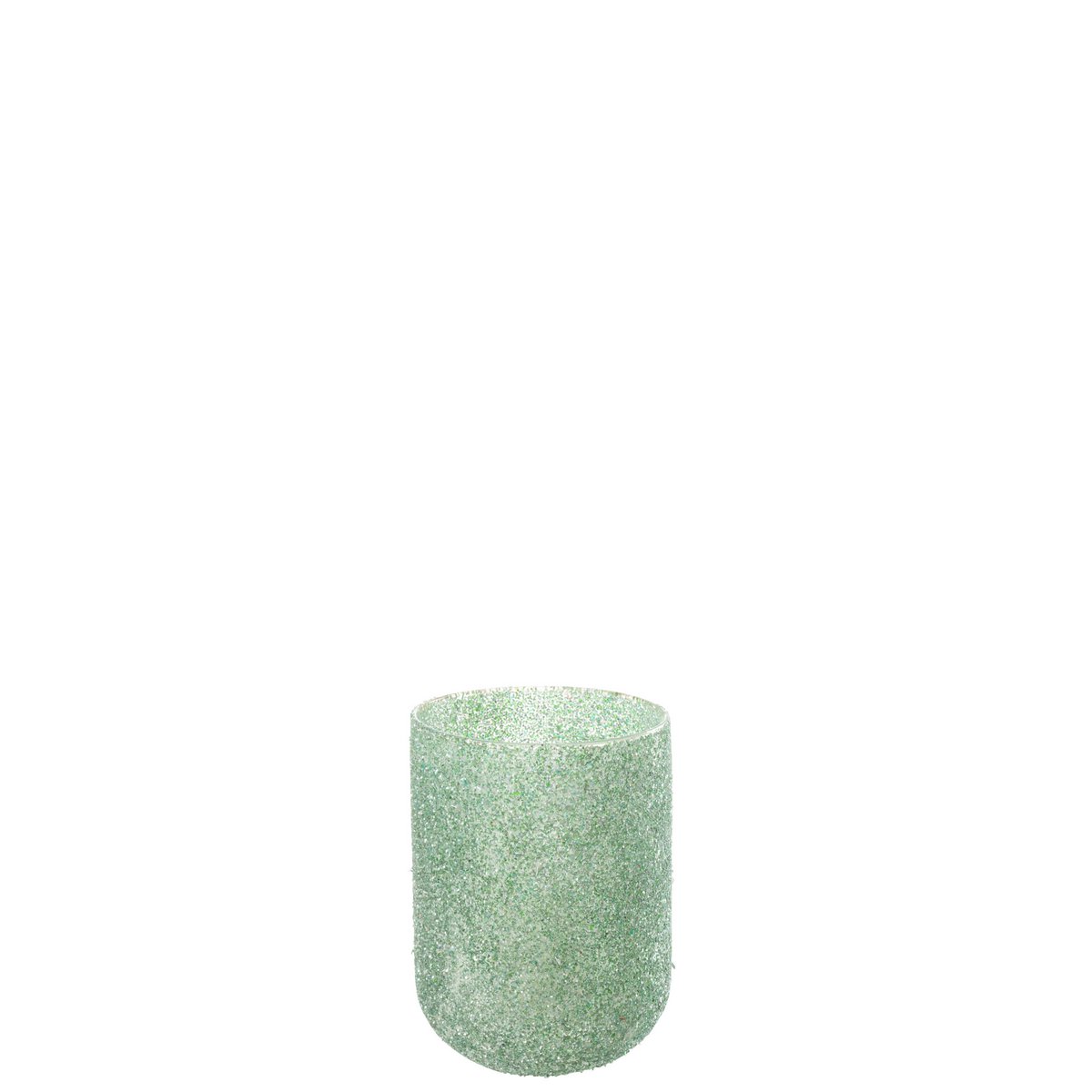 Bougeoir J-Line Fore en verre vert - mise en scène décorative