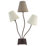 Lampe textile à 3 flammes "boho" ", lampe de table en beige / marron, avec une douille E14, pour salle à manger, salon, couloir ou bureau, 67 cm de haut