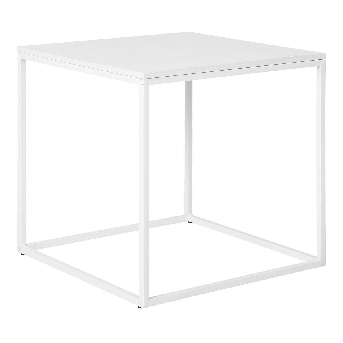 Table d'appoint Vita blanche avec design minimaliste dans un salon moderne