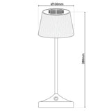 Lampe de batterie solaire "Emmi" 38 cm de haut, parapluie Ø 13 cm, métal dans la menthe et le plastique blanc, pour la zone extérieure, cct.