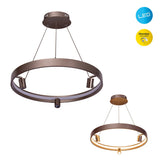 La lampe suspendue LED "" Tristan ", lampe à pendule en métal moderne et le plastique en blanc en acier, les LED sont fermement installées. Avec environ 58 cm Øthie, un éclairage idéal pour le salon, la salle à manger ou la cuisine.