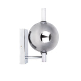 Lampe murale LED "Nova" Chrome en métal et verre de fumée, avec LED intégrée, 31,3 cm de haut