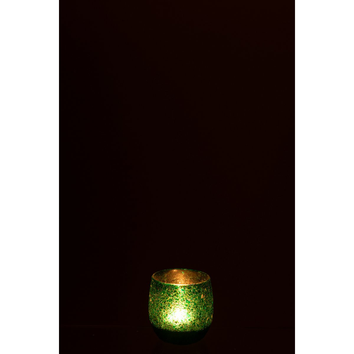 Bougeoir J-Line Tom, détail de la base en verre vert
