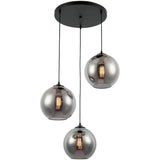 Lampe suspendue en verre fumé 3 lumières