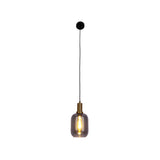 Lampe à 1 pendentif "Fumo", lampe à pendentif en métal et en verre en noir, avec une douille E14, pour salle à manger, salon, couloir ou bureau, lampe suspendue 150 x 20 cm
