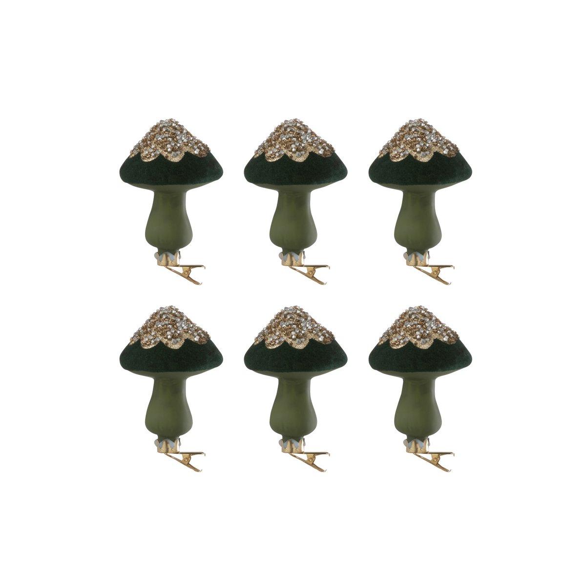 Suspension J-Line Mushroom en velours vert, design moderne et élégant