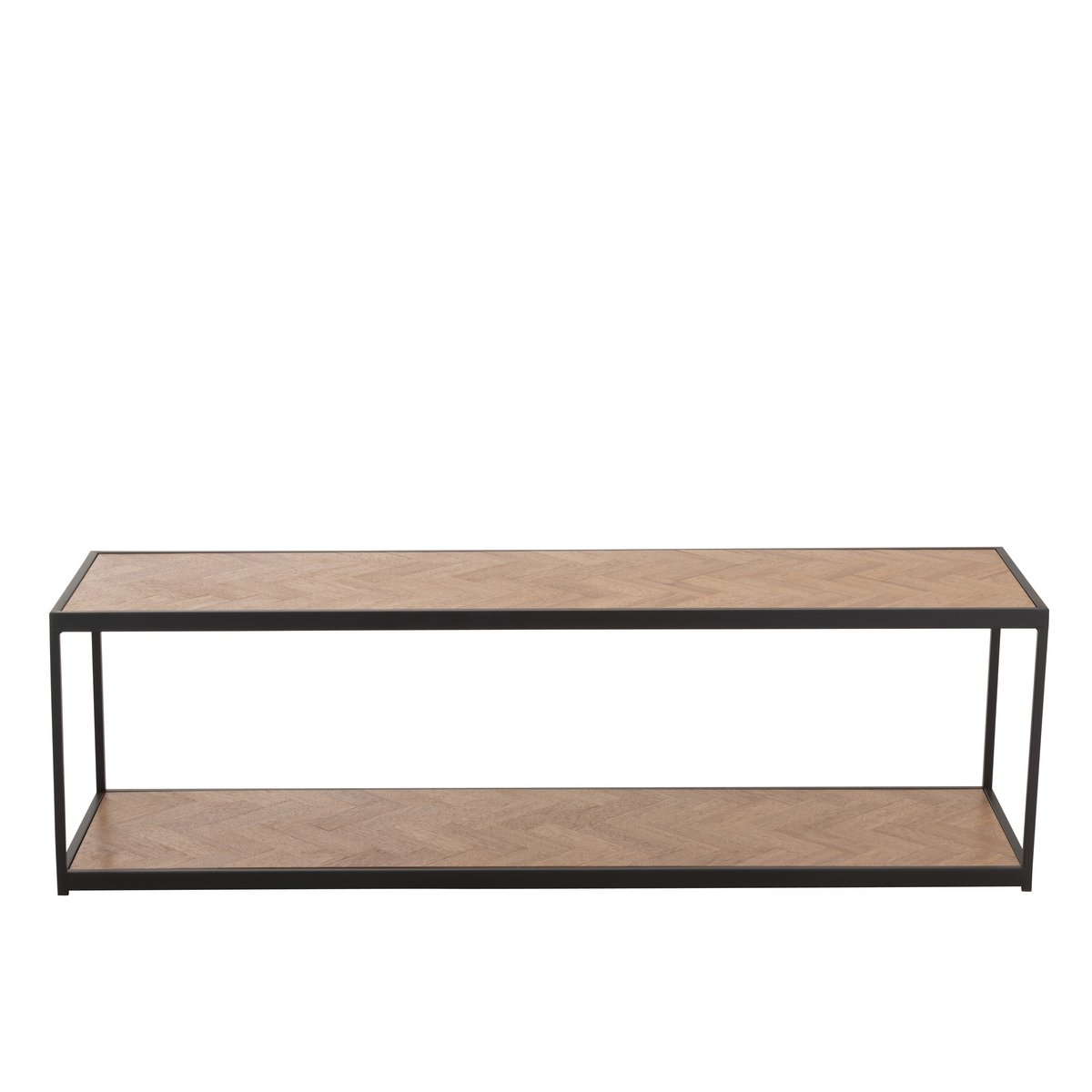 Table basse Zigzag Rectangle J-Line en bois et métal vue de face
