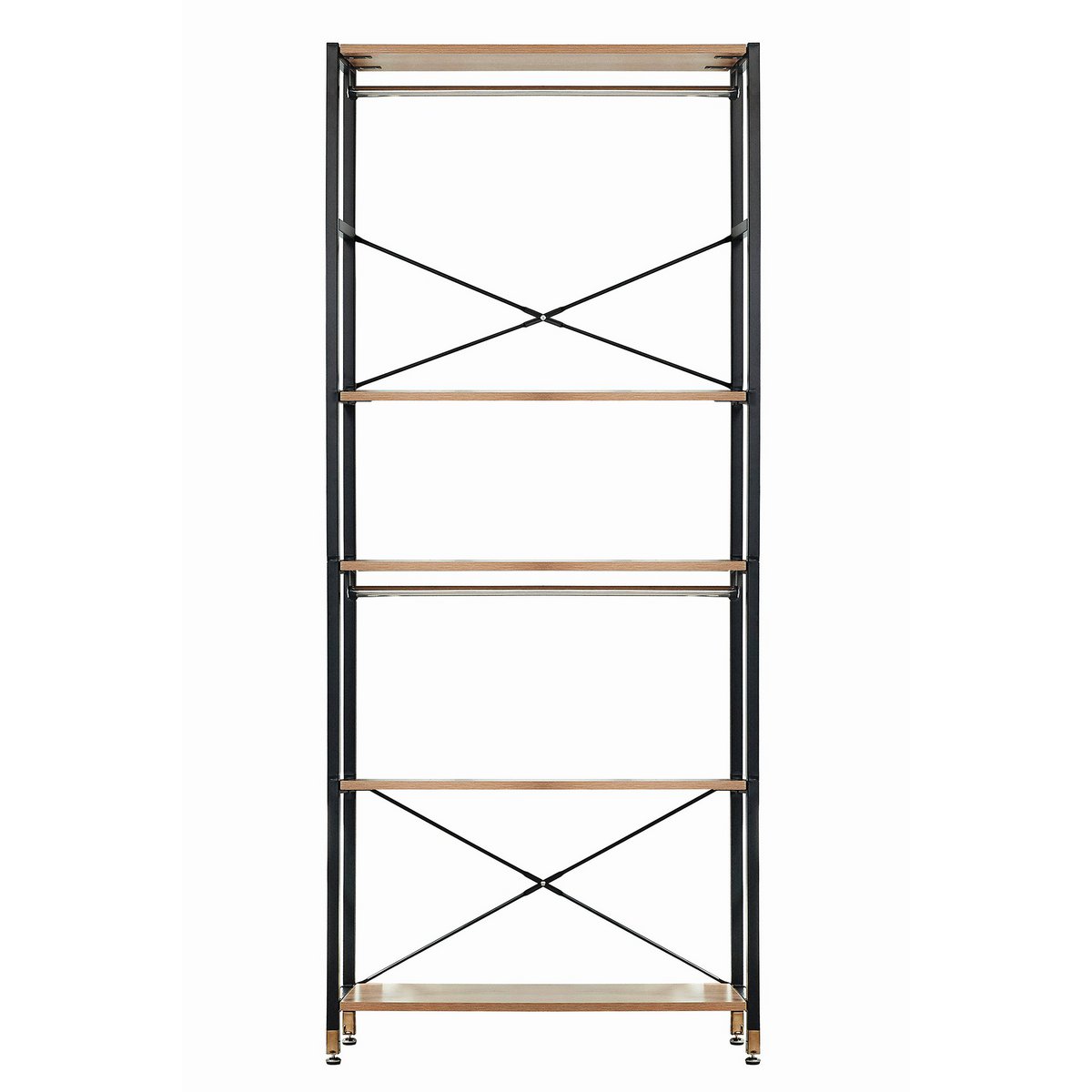 Étagère ouverte en métal et MDF avec design industriel