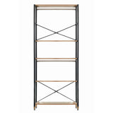 Étagère ouverte en métal et MDF avec design industriel