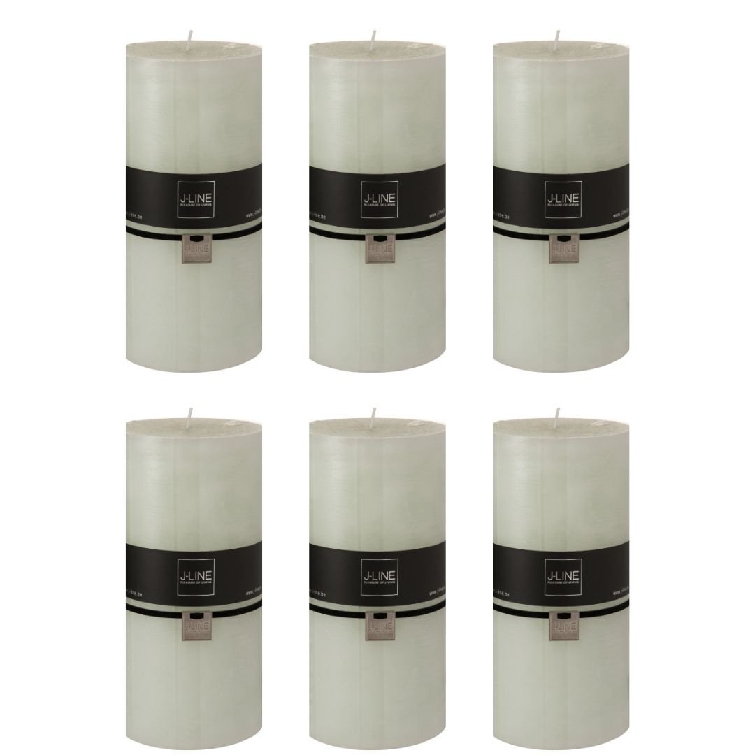 Bougie cylindrique J-Line XXL en vert poudre, vue de face