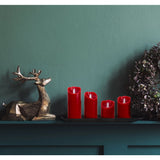 4 Cougies LED Set Decorations de Noël en plastique en rouge avec des LED fermement installées