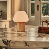 Lampe de table rechargeable Sophie marron clair