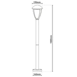 LED Base extérieure "Clint", en métal et en plastique en noir, avec LED intégrée, lumières de chemin