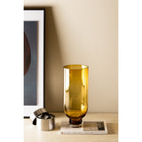 Grand vase en verre sobre et moderne, forme cylindrique sur une base solide, orange foncé chaud, OMAHA18AM