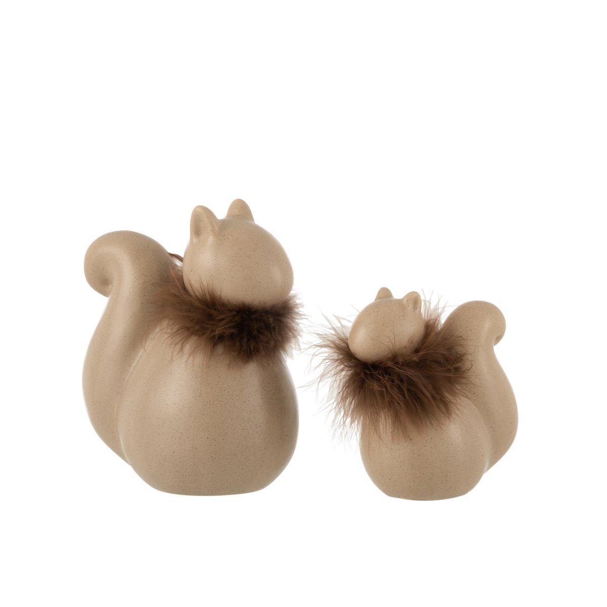Écureuil en céramique marron J-Line, vue de face avec détails de texture