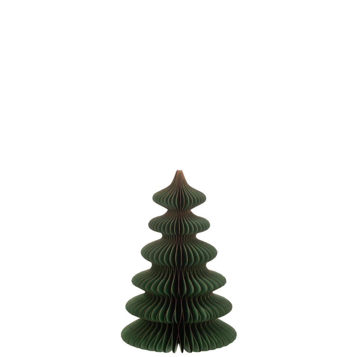 Arbre de Noël Waves en papier vert foncé et cuivre, petit modèle par J-Line.