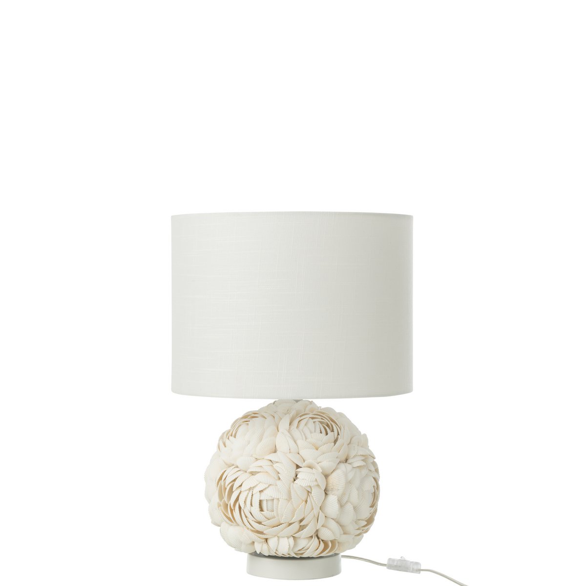 Vue latérale de la lampe J-Line Schelp Small, ambiance chaleureuse