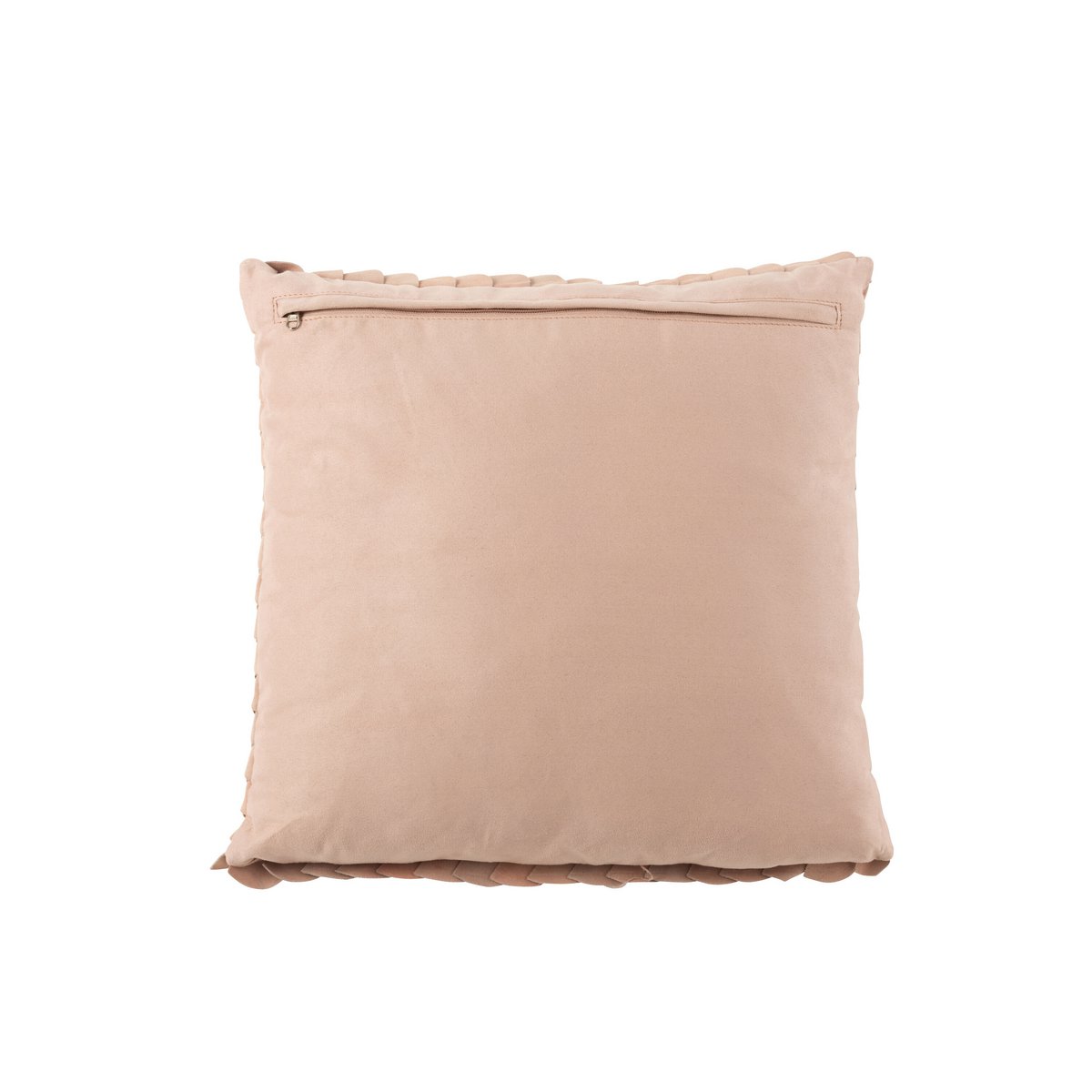 Coussin Schub Square en cuir rose J-Line sur canapé