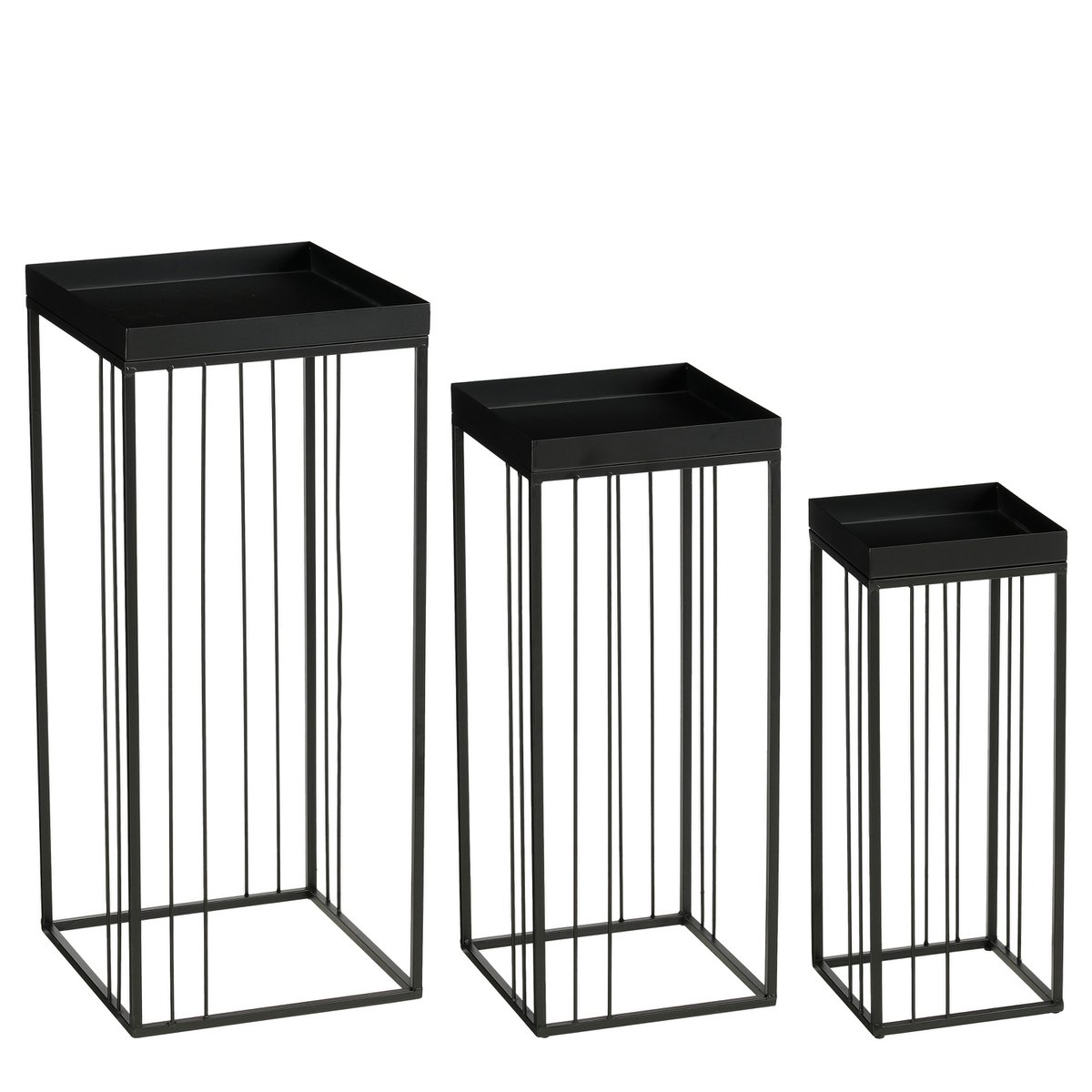 Table d'appoint Beth Noir - Ensemble de 3 tables en fer noir
