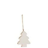 Cintre Sapin de Noël en bois de manguier blanc, design élégant et festif