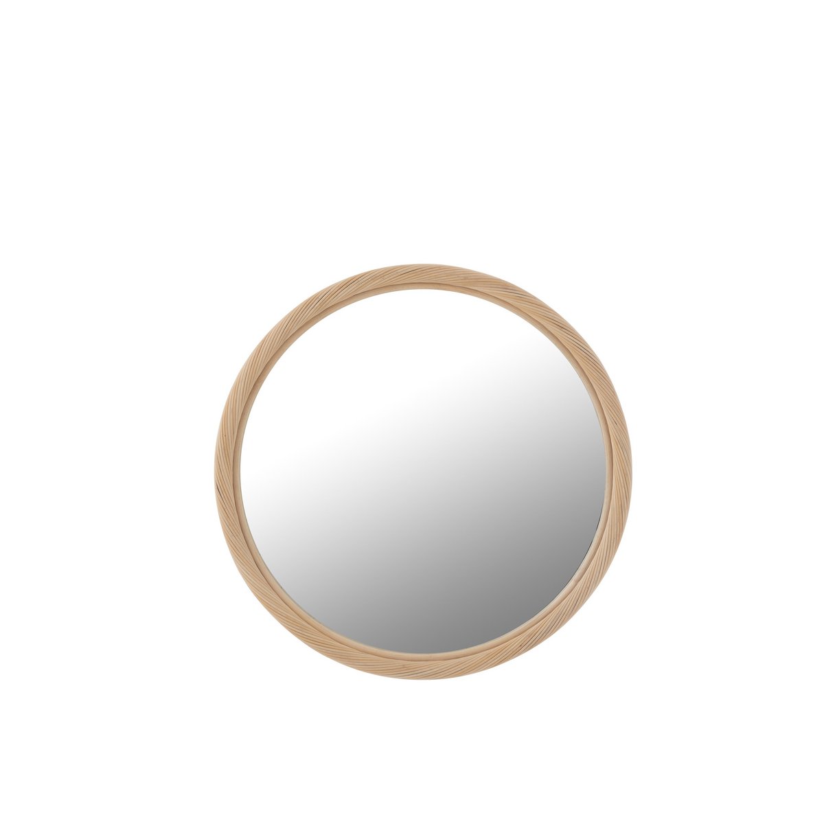 Miroir rond J-Line en rotin naturel, mise en scène déco