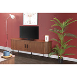 Lowboard en noyer dans un salon moderne