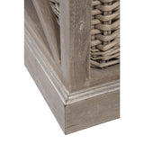 Table basse J-Line rectangulaire - 2 tiroirs et 1 panier - bois - gris