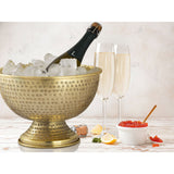 Bouteille refroidisseur à vin refroidisseur à 4 parties Métal Ø 29 cm Champagne refroidisseur Round Silver Gol Ice Skyhears Champagne