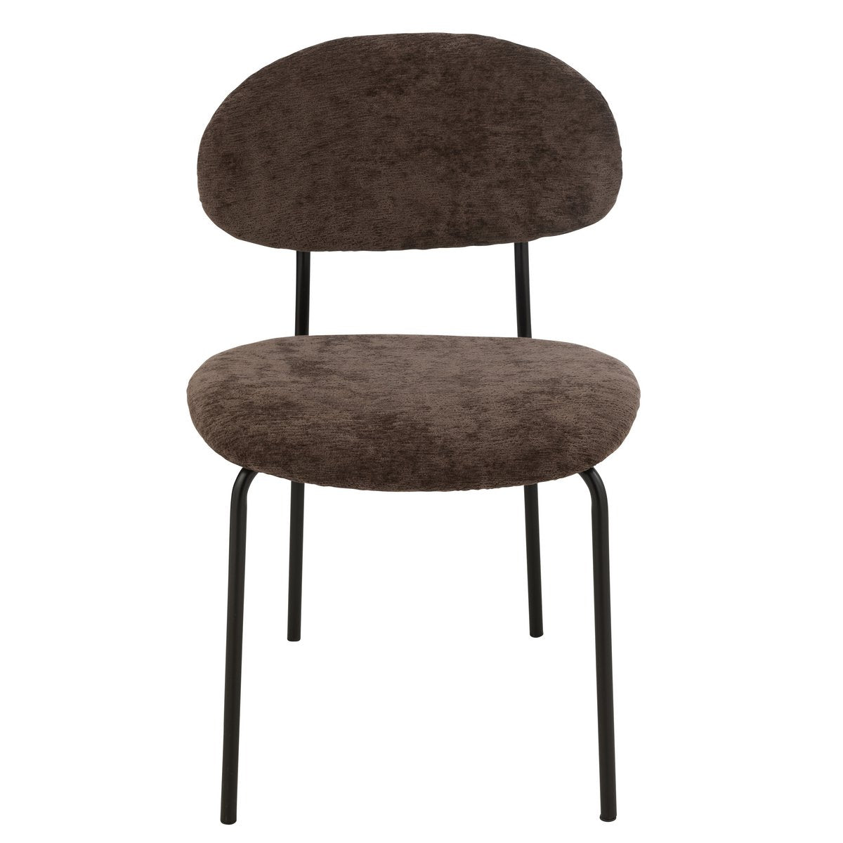 Détail de la chaise J-Line montrant le tissu marron foncé