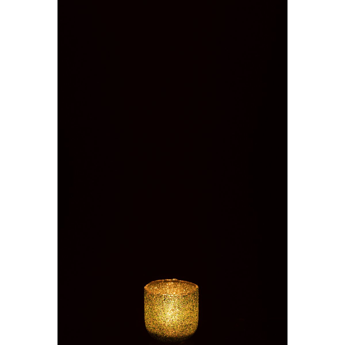 Bougeoir J-Line Fore en verre vert - détail de la texture