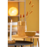 Vase J-Line Pattern en verre orange, gros plan sur texture