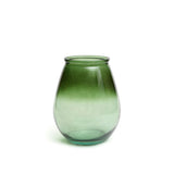 Vase Qiezi vert en verre recyclé avec lignes épurées