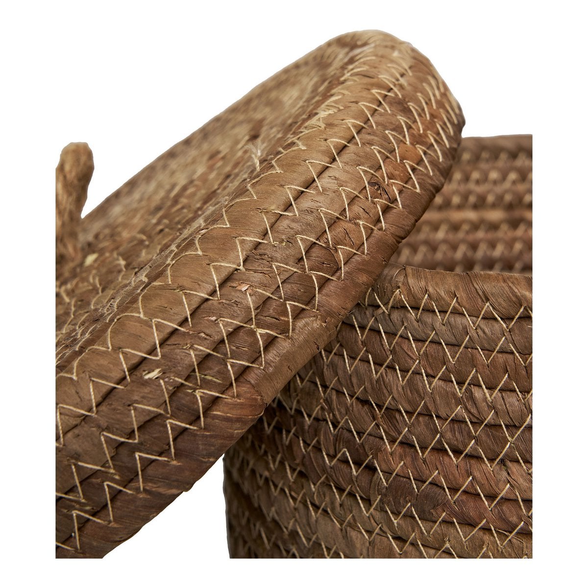 Paniers Desio, gros plan sur le tissage naturel