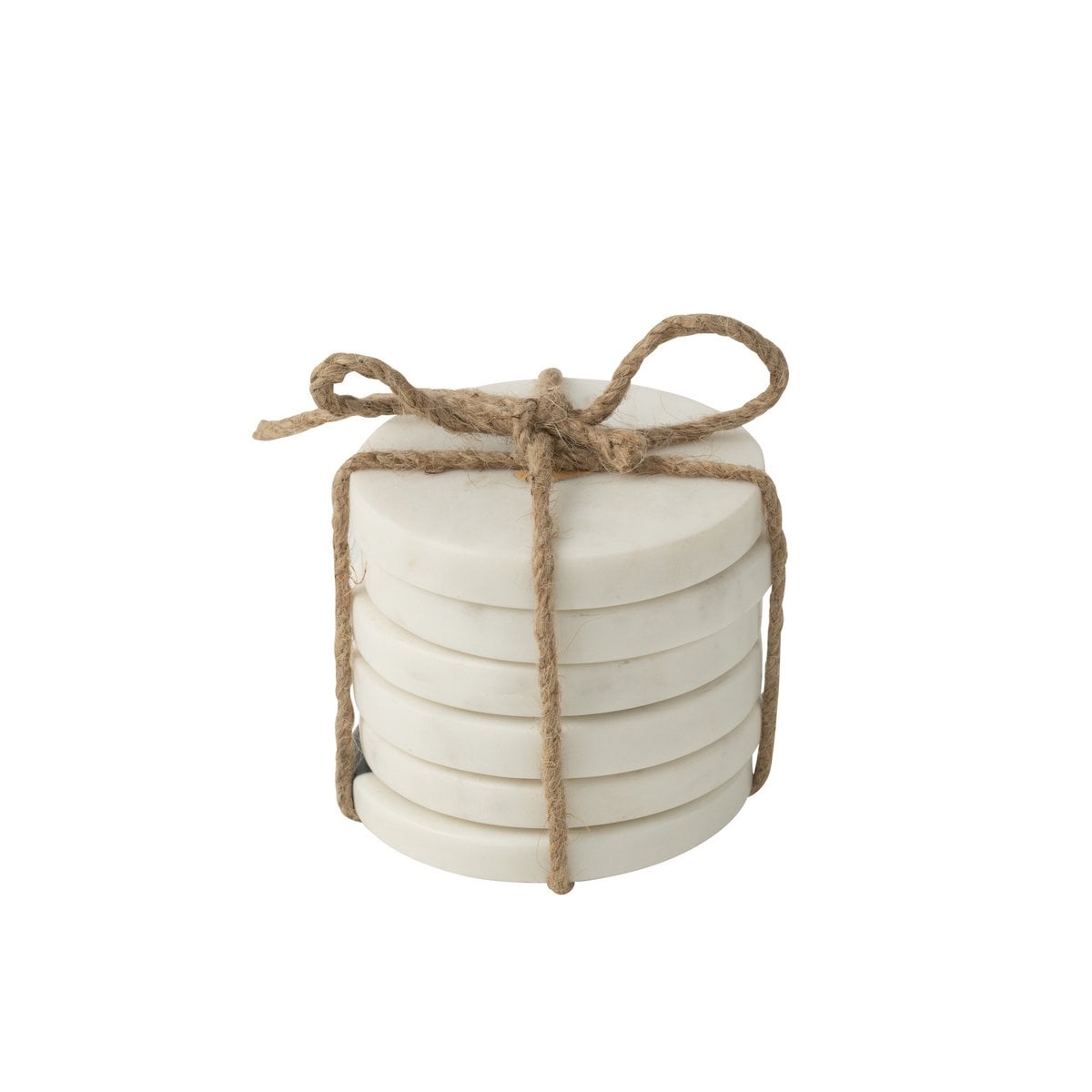 Détail du marbre blanc des dessous de verre J-Line